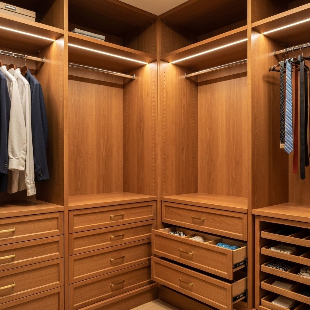 Custom walk-in closet organization system by SAJO Custom Design